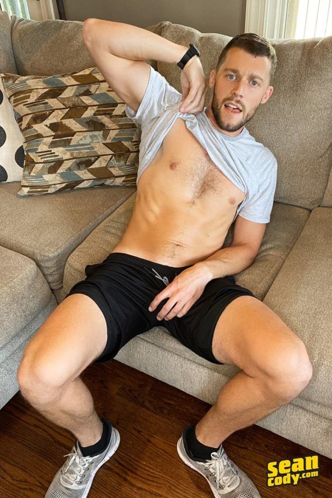 Sean Cody Justin strips shorts wanking thick dick blows huge cum shot 007 gay porn pics 682x1024 - Sean Cody Justin