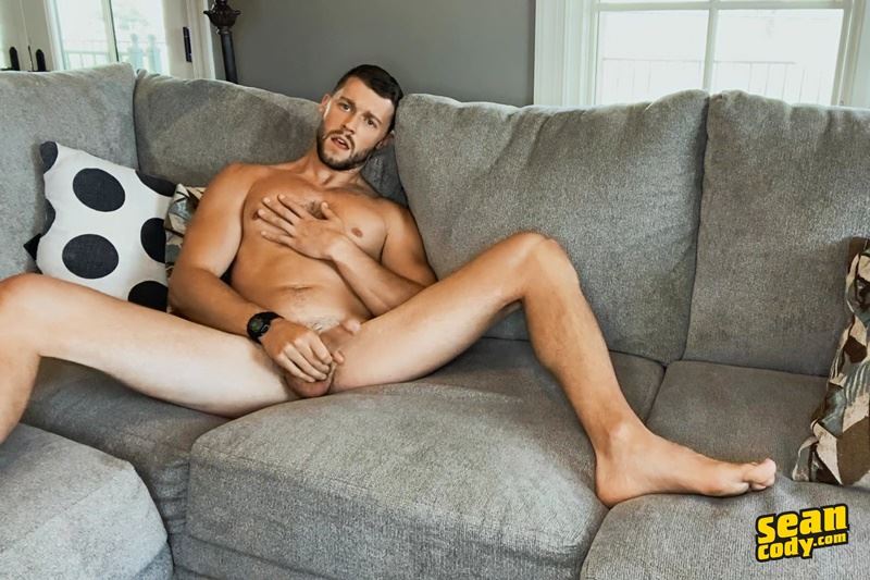 Sean Cody Justin strips shorts wanking thick dick blows huge cum shot 030 gay porn pics - Sean Cody Justin