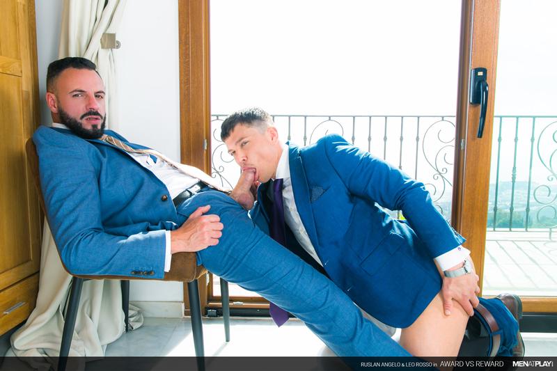 Men Play sexy young suited stud Ruslan Angelo hot bubble butt raw fucked muscled dude Leo Rosso huge cock 0 image gay porn - Ruslan Angelo, Leo Rosso
