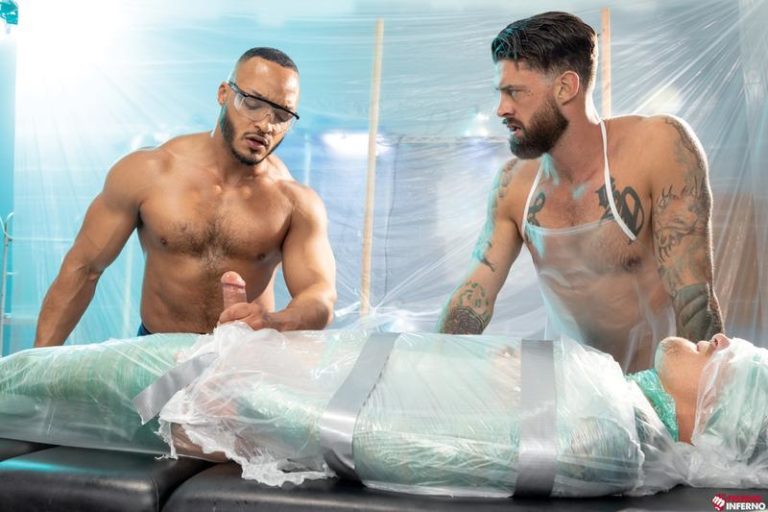 Bondage muscle studs Alpha Wolfe Dillon Diaz wanking plastic wrapped Isaac X huge cock Fisting Inferno 0 image gay porn 768x512 - Alpha Wolfe, Dillon Diaz, Isaac X