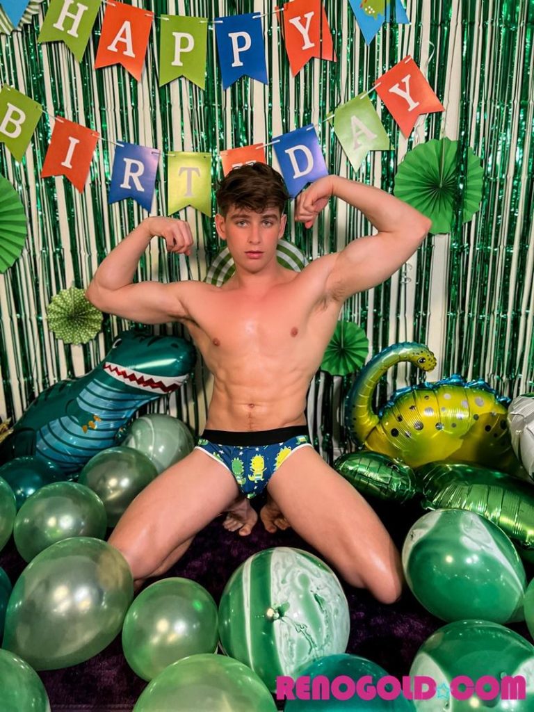 Young ripped hottie stud Reno Gold strips out of sexy undies stroking huge cock 26th birthday 3 image gay porn 768x1024 - Birthday boy Reno Gold
