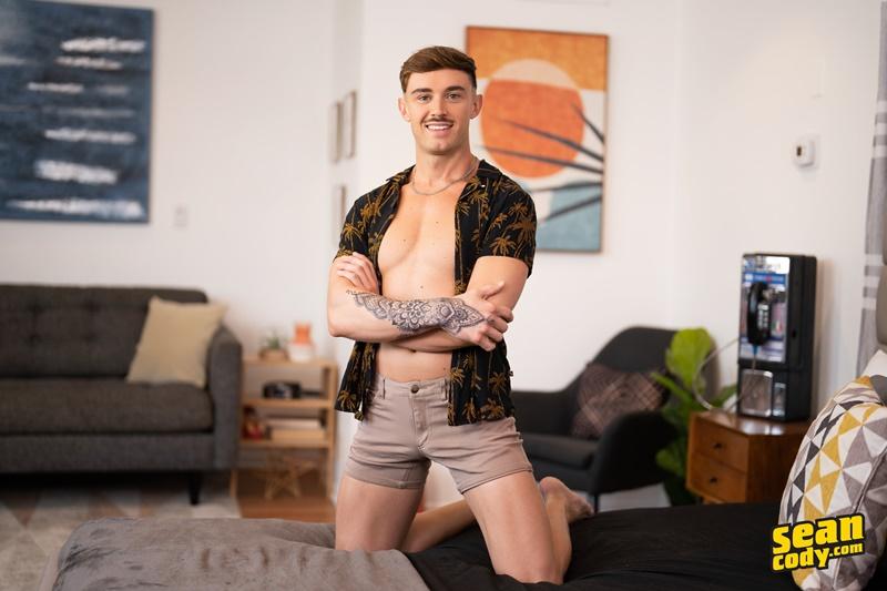 Sexy young muscle dude Phoenix drops shorts to ankles wanking huge curve cock at Sean Cody 6 image gay porn - Sean Cody Phoenix