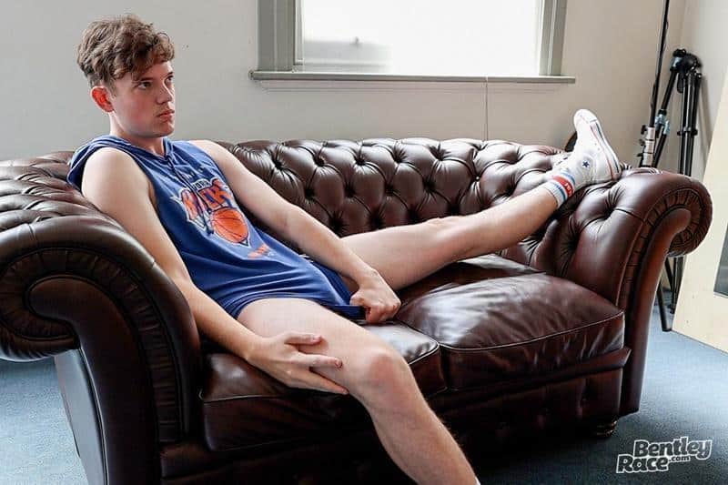 Liam Taylor Sexy 19 year old Australian twink wanking big uncut cock in just jockstrap white socks 14 porno gay pics - Liam Taylor